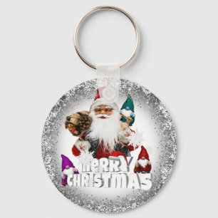 de papá Noel con los enanos Keychain