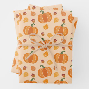 De Papier Cadeau Citrouille, maïs et feuille
