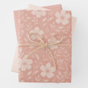 De Papier Cadeau Feuille Classique Floral Art Motif Sur Rose Bleu
