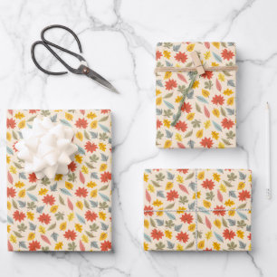De Papier Cadeau Motif d'automne feuille colorée