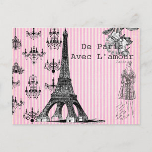 De Paris, avec la carte postale d'amour