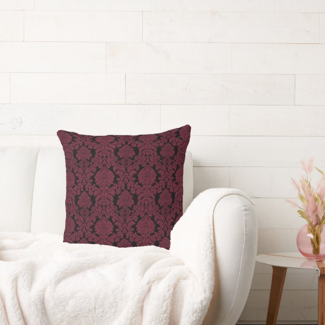 De Paris Fleur Rouge Throw Pillow (Couch)