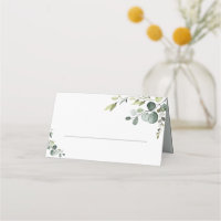 Aquarelle Eucalyptus Vert Plié Carte Place