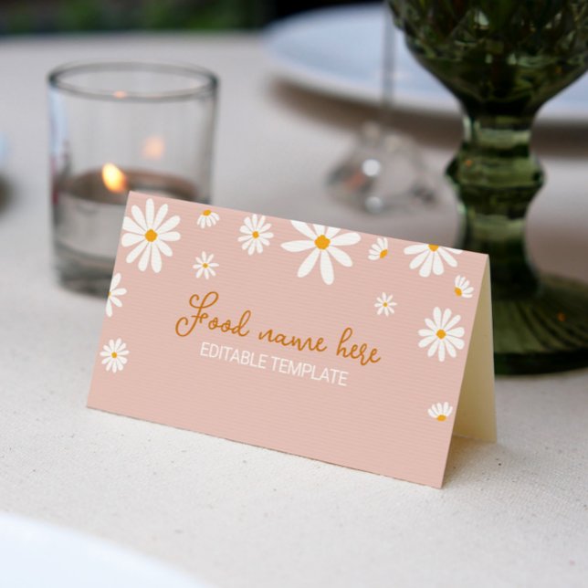 De Placement Blush Rose Daisy Anniversaire Carte Place (Créateur téléchargé)