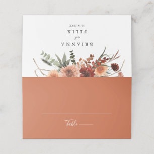 De Placement Boho Botanique Automne Floral Mariage Carte Place