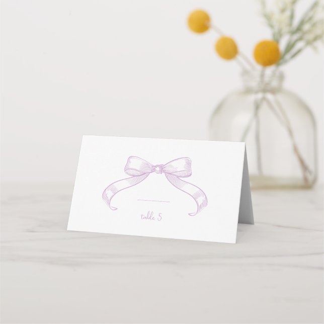 De Placement Bow à croquis romantique | Lilac Handwrite Carte (Devant)