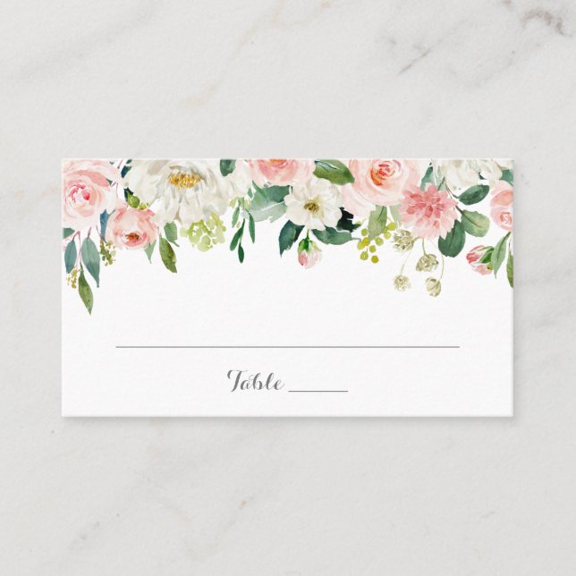 De Placement Carte à Mariage plat rose et blanc (Devant)