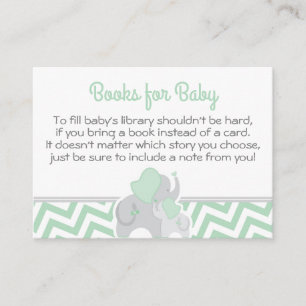 De Placement Carte Baby shower Elephant Carte Livre Mint Green
