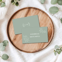 Carte Boho Sage Green Flat Place