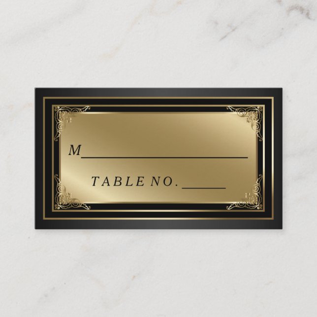 De Placement Carte Classy Gold et Black Escort Place (Devant)