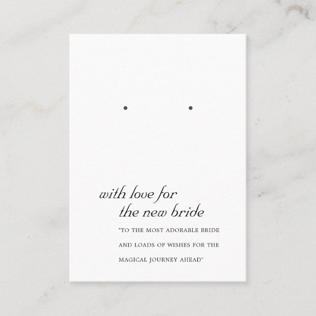 DE PLACEMENT CARTE D'AFFICHAGE NOIRE BLANCHE NOUVELLE BRIDE (Devant)