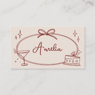De Placement Carte d'anniversaire personnalisée beige rouge