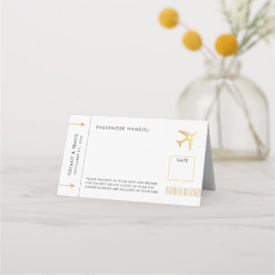De Placement Carte d'embarquement Gold Avion Billet plié Escort