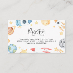 De Placement Carte d'enregistrement du Baby shower d'espace aqu