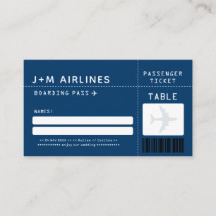 De Placement Carte d'escorte/de siège NAVY BLUE Boarding Pass