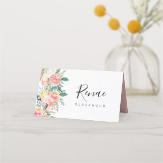 De Placement Carte d'escorte mariage florale romantique, floral