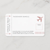 Carte d'escorte Pink Plane Boarding Pass Place