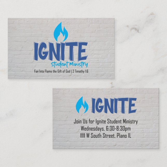 De Placement Carte d'invitation Ignite (Devant / Derrière)