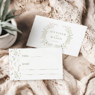 De Placement Carte Fleur sauvage colorée Meadow Mariage Plat Pl
