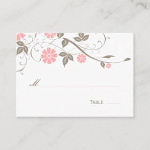De Placement Carte Florale moderne - Rose doux