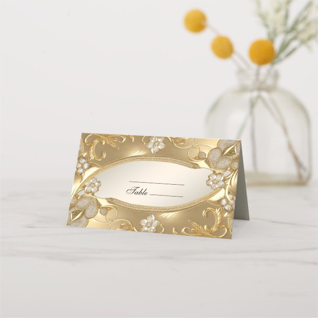 De Placement Carte Gold Ornate Floral Place (Devant)