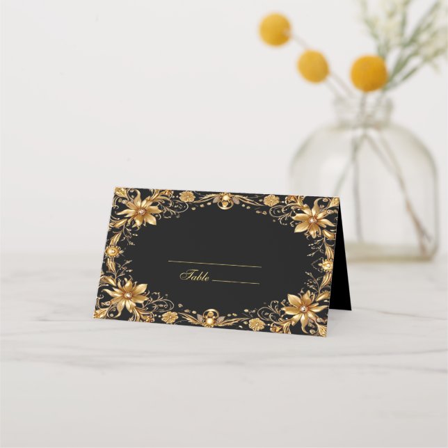 De Placement Carte Golden Floral Place (Devant)