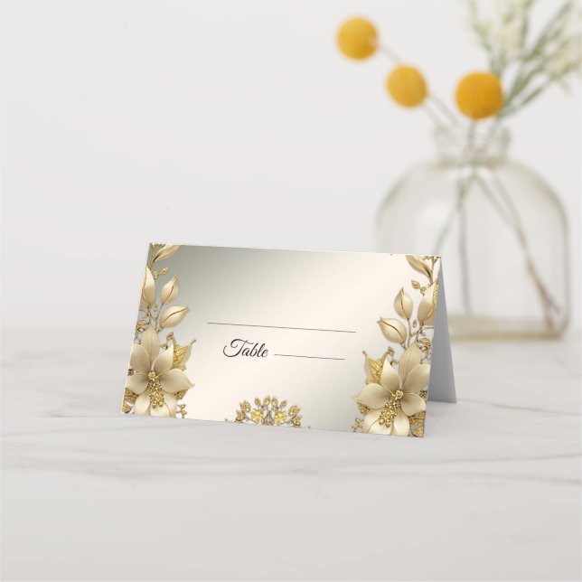 De Placement Carte Golden Floral Place (Devant)