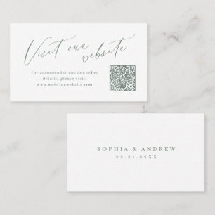 De Placement Carte insert code QR site web minimaliste Sage