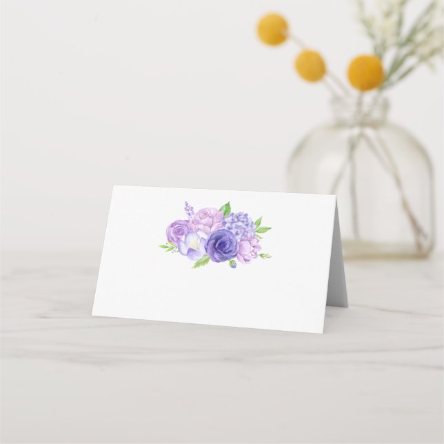De Placement Carte Mariage à l'aquarelle ultra violette (Devant)
