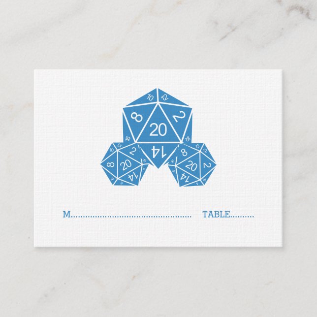De Placement Carte Mariage Blue D20 Dice (Devant)