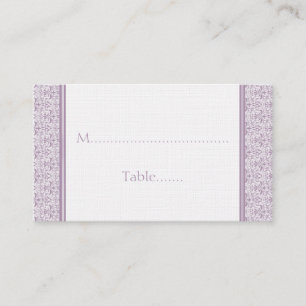 De Placement Carte Mariage damassé Romantique, Lavande