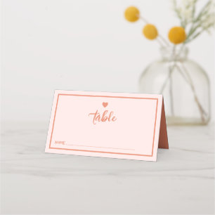 De Placement Carte Mariage d'écriture manuscrite rétro rose