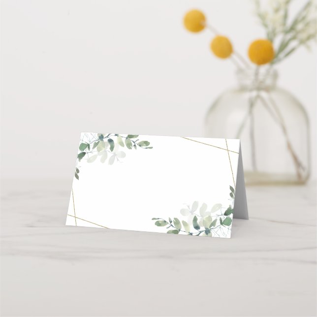 De Placement Carte mariage Eucalyptus Green Place Blank (Devant)