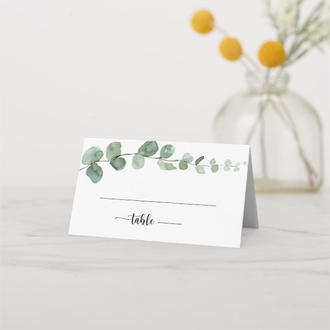 De Placement Carte Mariage Green Delight Eucalyptus (Devant)