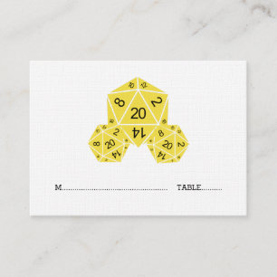De Placement Carte Mariage Jaune D20 Dice