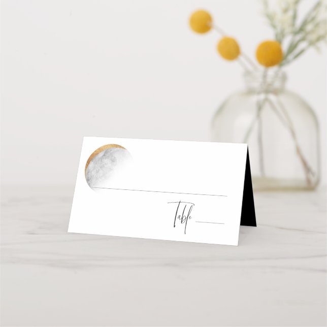 De Placement Carte Mariage Lune dorée (Devant)
