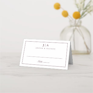 De Placement Carte Mariage Monogramme classique