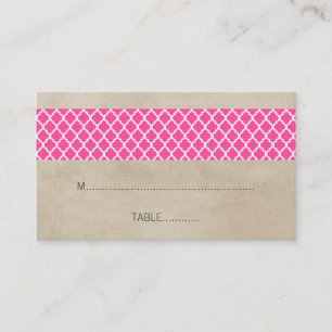 De Placement Carte Mariage Pink Rustique Quatrefoil