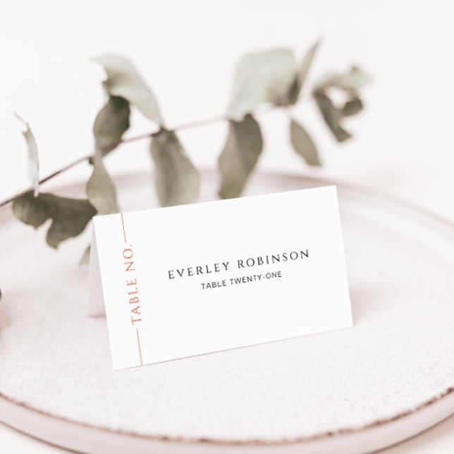 De Placement Carte Mariage pliée moderne Burnt Orange (Créateur téléchargé)