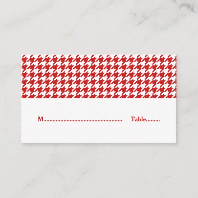 De Placement Carte Mariage Red Houndstooth (Devant)