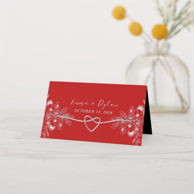 De Placement Carte Mariage rouge (Dos)