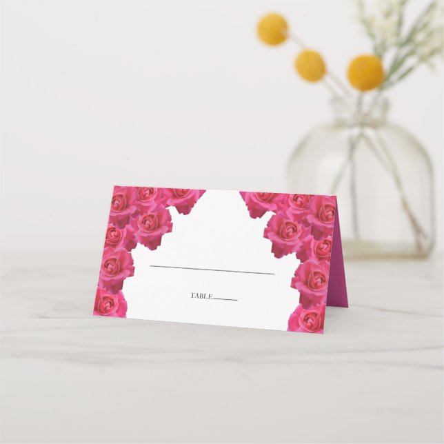 De Placement Carte Mariage Rustique Roses Roses Roses Roses (Devant)