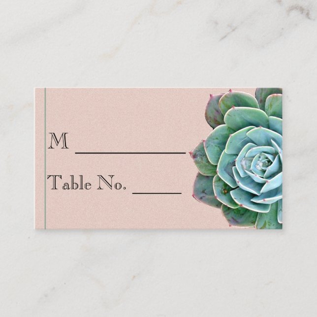 De Placement Carte Mariage Succulente Blush (Devant)