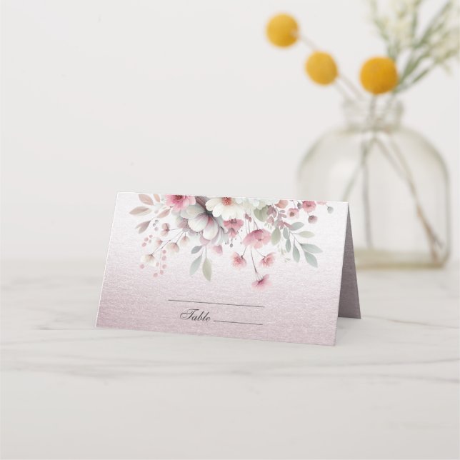 De Placement Carte moderne rose blanc Floral Place (Devant)