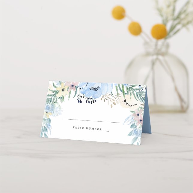 De Placement Carte Place do-it-yourself Floral Bleu (Devant)