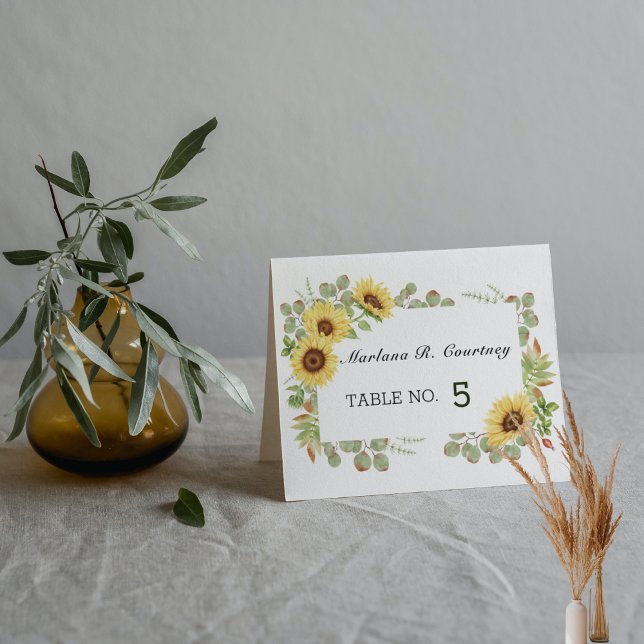 De Placement Carte Place Mariage Sunflower (Créateur téléchargé)