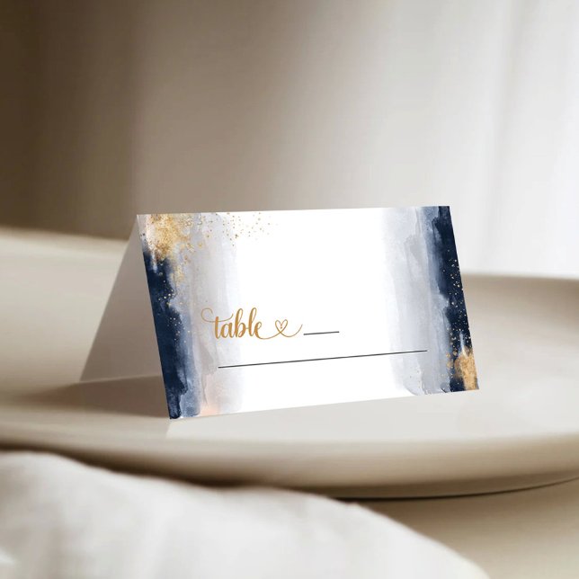 De Placement Carte Place pliée Mariage Marine et Gold (Créateur téléchargé)