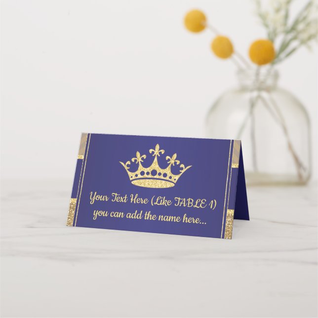 De Placement Carte Place - Royal Gold Blue Prince King thème (Devant)