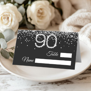 De Placement Carte pliée pour fête des 90 ans avec diamants