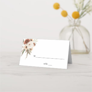 De Placement Carte Rustique Neutre Boho Floral Place